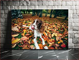 Πίνακας, Dog in Autumn Leaves Σκύλος στα Φθινοπωρινά Φύλλα