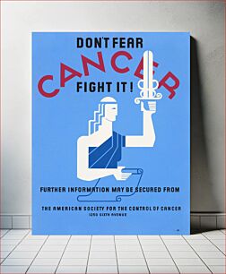 Πίνακας, Don't fear cancer fight it! (1918) chromolithograph art by Jerome Henry Rothstein