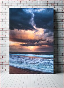 Πίνακας, Dramatic Seascape at Sunset Δραματικό θαλασσινό τοπίο στο ηλιοβασίλεμα