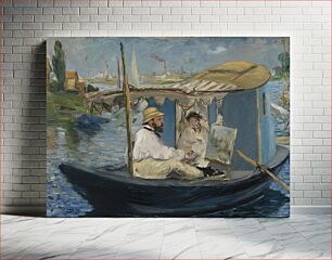 Πίνακας, Edouard Manet's Claude Monet Painting in his Studio (1874)