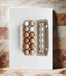 Πίνακας, Egg Carton with Twelve Eggs Κουτί αυγών με δώδεκα αυγά