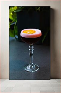 Πίνακας, Elegant Cocktail with Orange Slice Κομψό κοκτέιλ με φέτα πορτοκαλιού