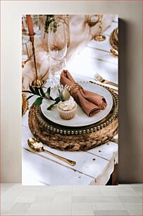 Πίνακας, Elegant Table Setting with Cupcake Κομψό Τραπέζι με Cupcake