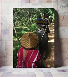 Πίνακας, Elephant Ride in Forest Βόλτα με ελέφαντα στο δάσος