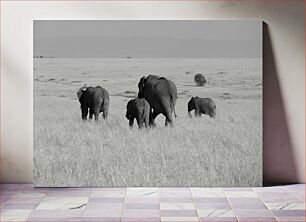 Πίνακας, Elephants in the Grassland Ελέφαντες στο Λιβάδι