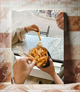 Πίνακας, Enjoying French Fries Απολαμβάνοντας τηγανιτές πατάτες