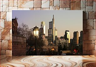 Πίνακας, Evening Cityscape with Lamp Post Βραδινό αστικό τοπίο με φανοστάτη