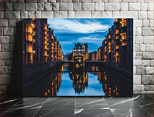 Πίνακας, Evening Lights Reflecting on the Canal Βραδινά φώτα που αντανακλούν στο κανάλι