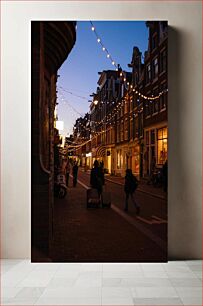 Πίνακας, Evening Street with Lights Βραδινός δρόμος με φώτα