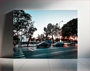 Πίνακας, Evening Urban Street Scene Απογευματινή Αστική Σκηνή Δρόμου