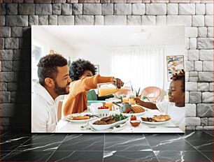 Πίνακας, Family Enjoying Breakfast Together Οικογένεια που απολαμβάνει το πρωινό μαζί