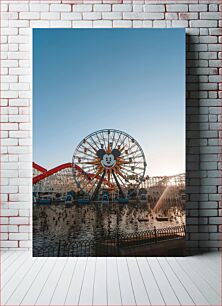 Πίνακας, Ferris Wheel Amusement Park at Sunset Λούνα Παρκ Ρόδα στο Ηλιοβασίλεμα