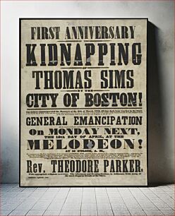 Πίνακας, First anniversary of the kidnapping of Thomas Sims by the City of Boston