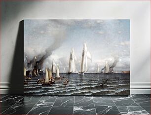 Πίνακας, First International Race for America's Cup (1870) by Samuel Colman