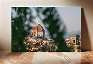 Πίνακας, Florence Cathedral through Leaves Καθεδρικός ναός της Φλωρεντίας μέσα από φύλλα