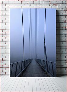 Πίνακας, Foggy Suspension Bridge Ομίχλη Κρεμαστή Γέφυρα