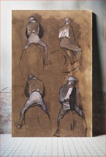 Πίνακας, Four Studies of a Jockey (1866) by Edgar Degas