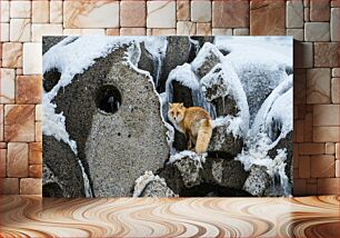 Πίνακας, Fox in a Snowy Terrain Αλεπού σε χιονισμένο έδαφος