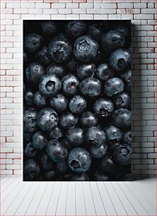 Πίνακας, Fresh Blueberries Close-up Φρέσκα βατόμουρα κινηματογράφηση σε πρώτο πλάνο