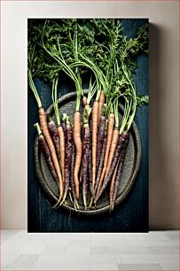 Πίνακας, Fresh Carrots on a Plate Φρέσκα καρότα σε ένα πιάτο