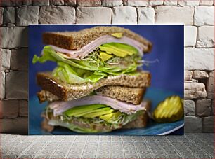 Πίνακας, Fresh Sandwich with Avocado and Lettuce Φρέσκο ​​σάντουιτς με αβοκάντο και μαρούλι