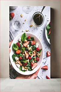 Πίνακας, Fresh Strawberry Spinach Salad Φρέσκια σαλάτα σπανάκι φράουλα