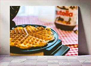 Πίνακας, Freshly Made Waffles with Nutella Φρεσκοφτιαγμένες βάφλες με Nutella