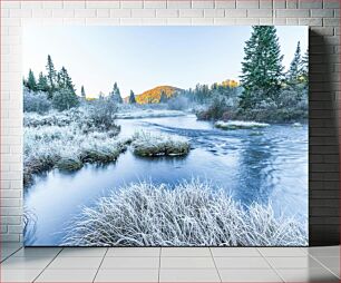 Πίνακας, Frosty River Landscape Τοπίο παγωμένου ποταμού