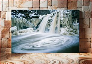 Πίνακας, Frozen Waterfall in Winter Παγωμένος καταρράκτης το χειμώνα