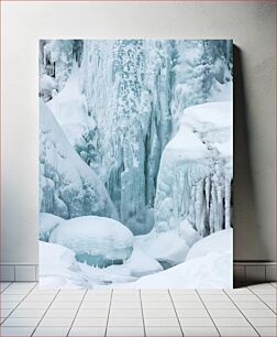 Πίνακας, Frozen Waterfall in Winter Παγωμένος καταρράκτης το χειμώνα