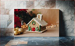 Πίνακας, Gingerbread House with Holiday Decorations Gingerbread House με γιορτινά διακοσμητικά