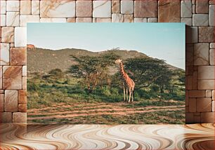 Πίνακας, Giraffe in the Savanna Καμηλοπάρδαλη στη Σαβάνα