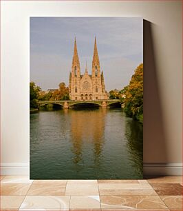 Πίνακας, Gothic Cathedral by the River Γοτθικός καθεδρικός ναός δίπλα στον ποταμό