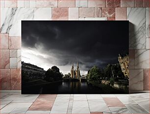 Πίνακας, Gothic Cathedral under Dramatic Sky Γοτθικός καθεδρικός ναός κάτω από τον δραματικό ουρανό