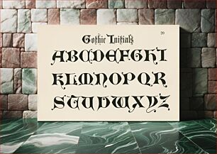 Πίνακας, Gothic initials fonts from Draughtsman's Alphabets by Hermann Esser (1845–1908)