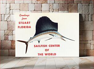 Πίνακας, Greetings from Stuart, Florida, sailfish center of the world (1930–1945) chromolithograph art