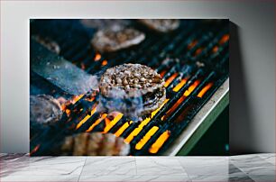 Πίνακας, Grilling Burgers Ψήσιμο μπιφτέκι στη σχάρα