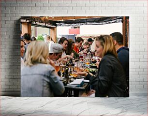 Πίνακας, Group of People Dining Outdoors Ομάδα ανθρώπων που δειπνούν σε εξωτερικούς χώρους