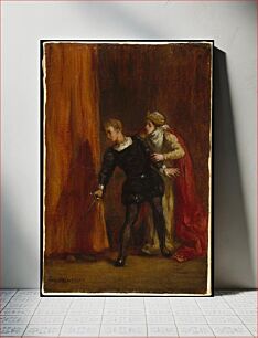 Πίνακας, Hamlet and His Mother by Eugène Delacroix