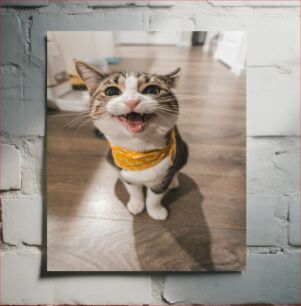 Πίνακας, Happy Cat with Yellow Bandana Happy Cat with Yellow Bandana