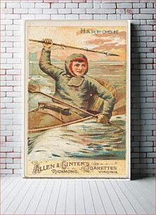 Πίνακας, Harpoon, from the Arms of All Nations series (N3) for Allen & Ginter Cigarettes Brands, issued by Allen & Ginter