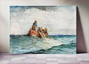 Πίνακας, Hauling in the Nets (1887) by Winslow Homer