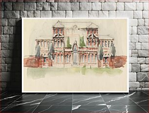 Πίνακας, Hearst School for Girls: The Elevation of the Main Building, Whitney Warren Jr