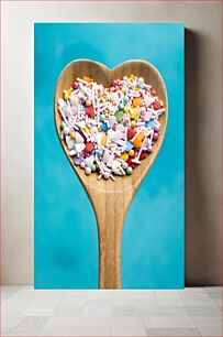 Πίνακας, Heart-shaped spoon with sprinkles Κουτάλι σε σχήμα καρδιάς με πασπάλισμα