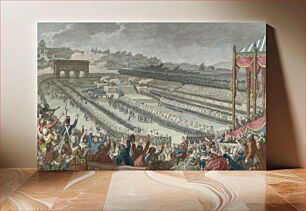 Πίνακας, held in the Champ de Mars, in July 14, 1790. Woodcut by Helman, from a picture by C. Monet, Painter of the King