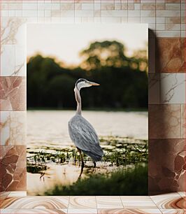 Πίνακας, Heron by the Lake Ερωδιός δίπλα στη λίμνη