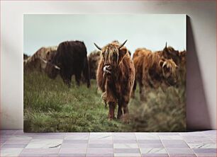 Πίνακας, Highland Cattle Grazing Βόσκηση βοοειδών Highland