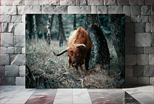 Πίνακας, Highland Cattle in the Forest Βοοειδή Highland in the Forest