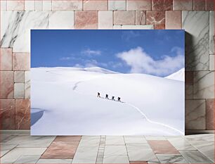 Πίνακας, Hiking Across Snowy Mountains Πεζοπορία στα χιονισμένα βουνά