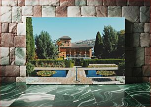 Πίνακας, Historic Garden with Reflective Pools Ιστορικός κήπος με αντανακλαστικές πισίνες